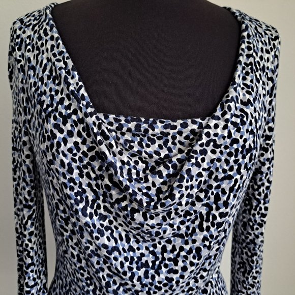 Michael Kors Print Top Long Sleeve Cowl Neck Size P/M Great Condition - Picture 3 of 7